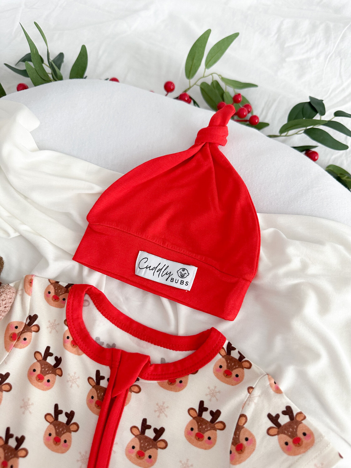 Cuddly Cap in Christmas Red