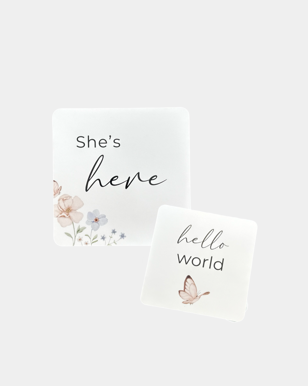 Birth Announcement Card in Midnight Floral