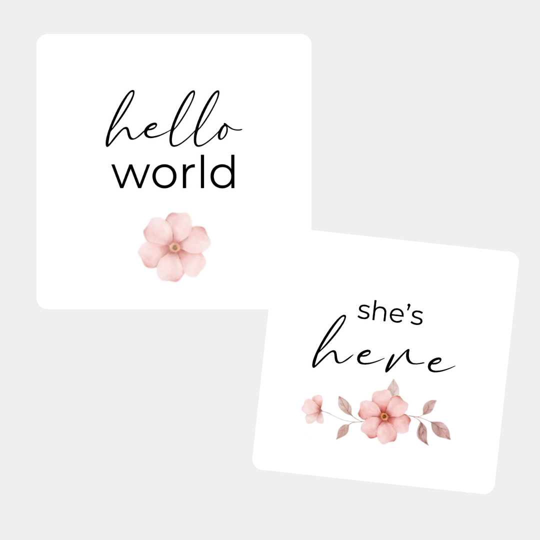 Birth Announcement Card in Blooms