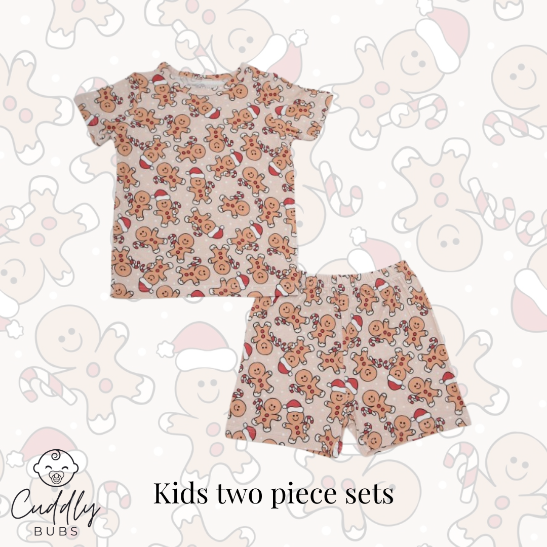 Kids PJ Set in Gingerbread