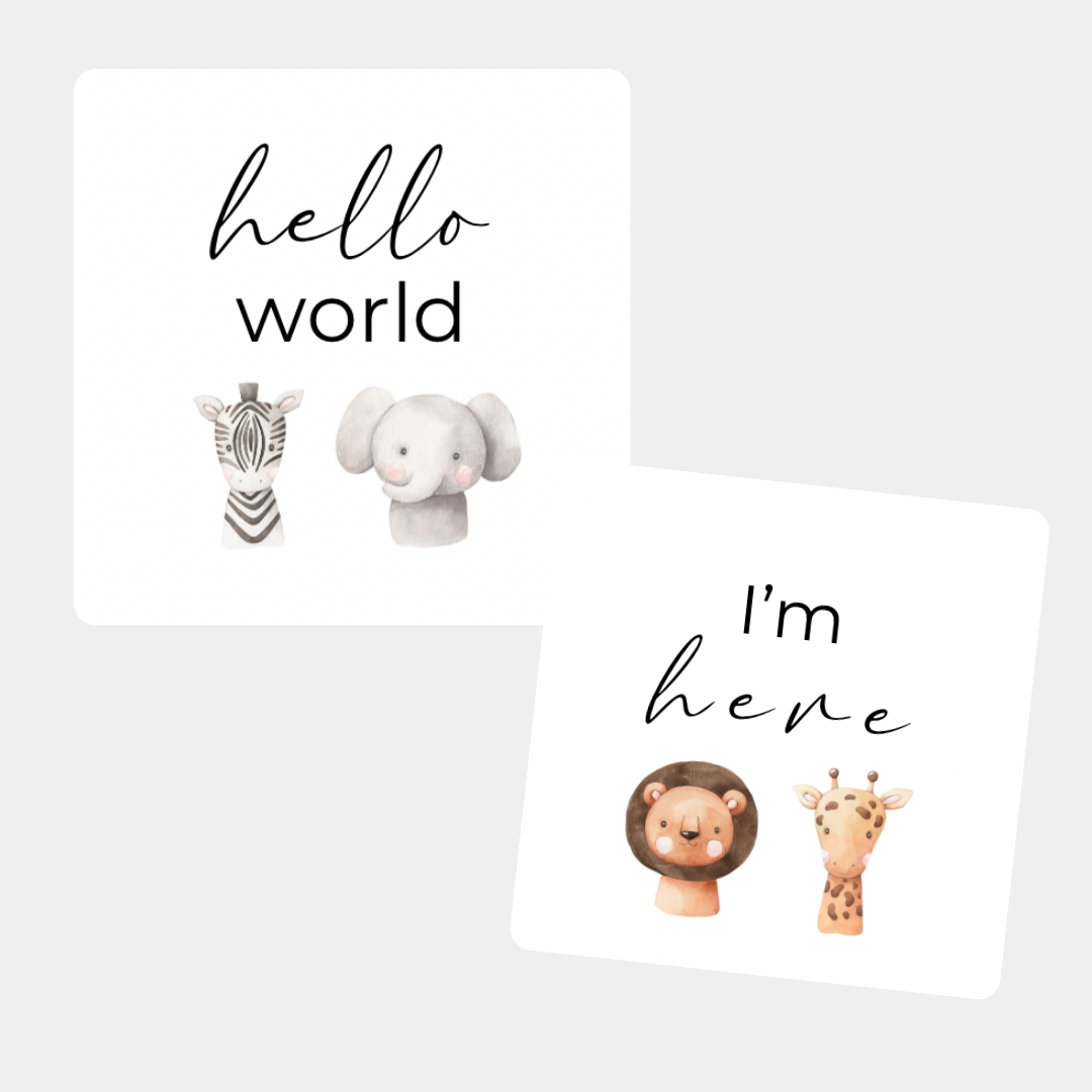 Birth Announcement Card in Safari Friends