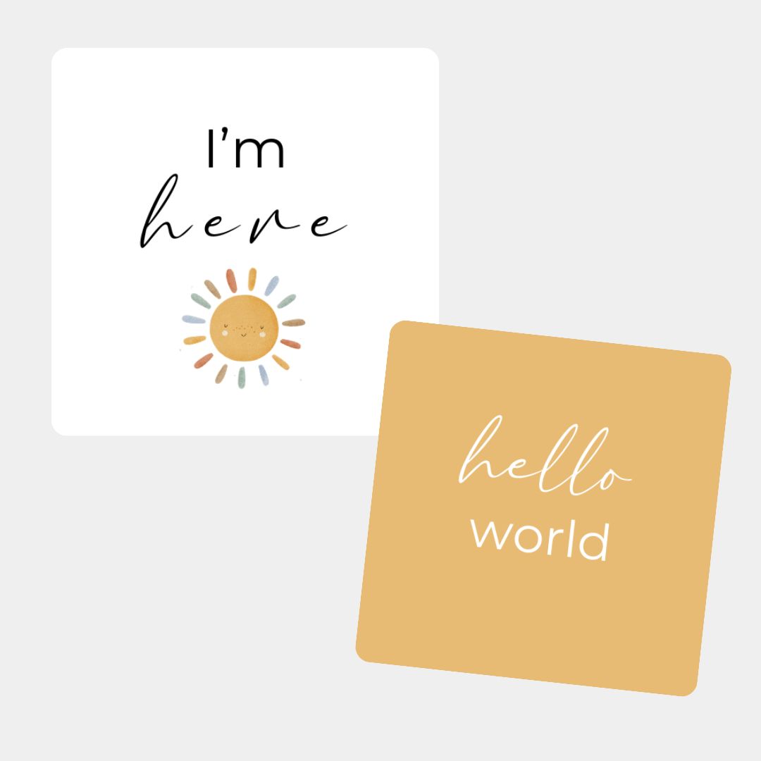 Birth Announcement Card in Neutral Suns