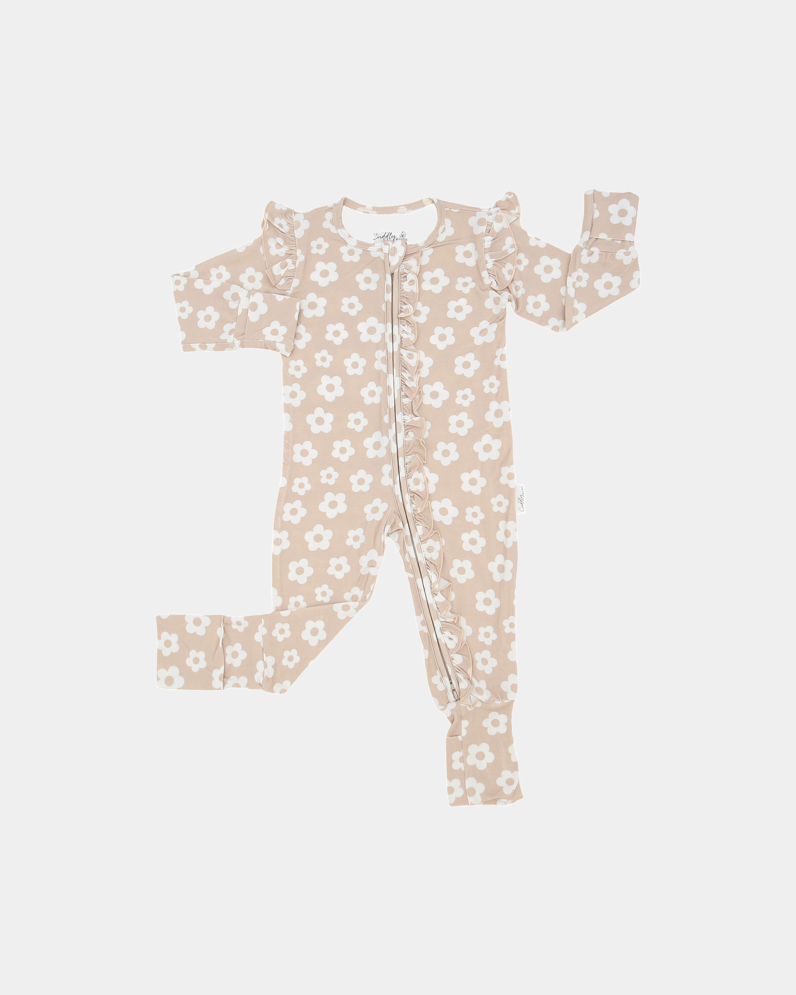 Cuddly Suit Frill in Beige Flowers