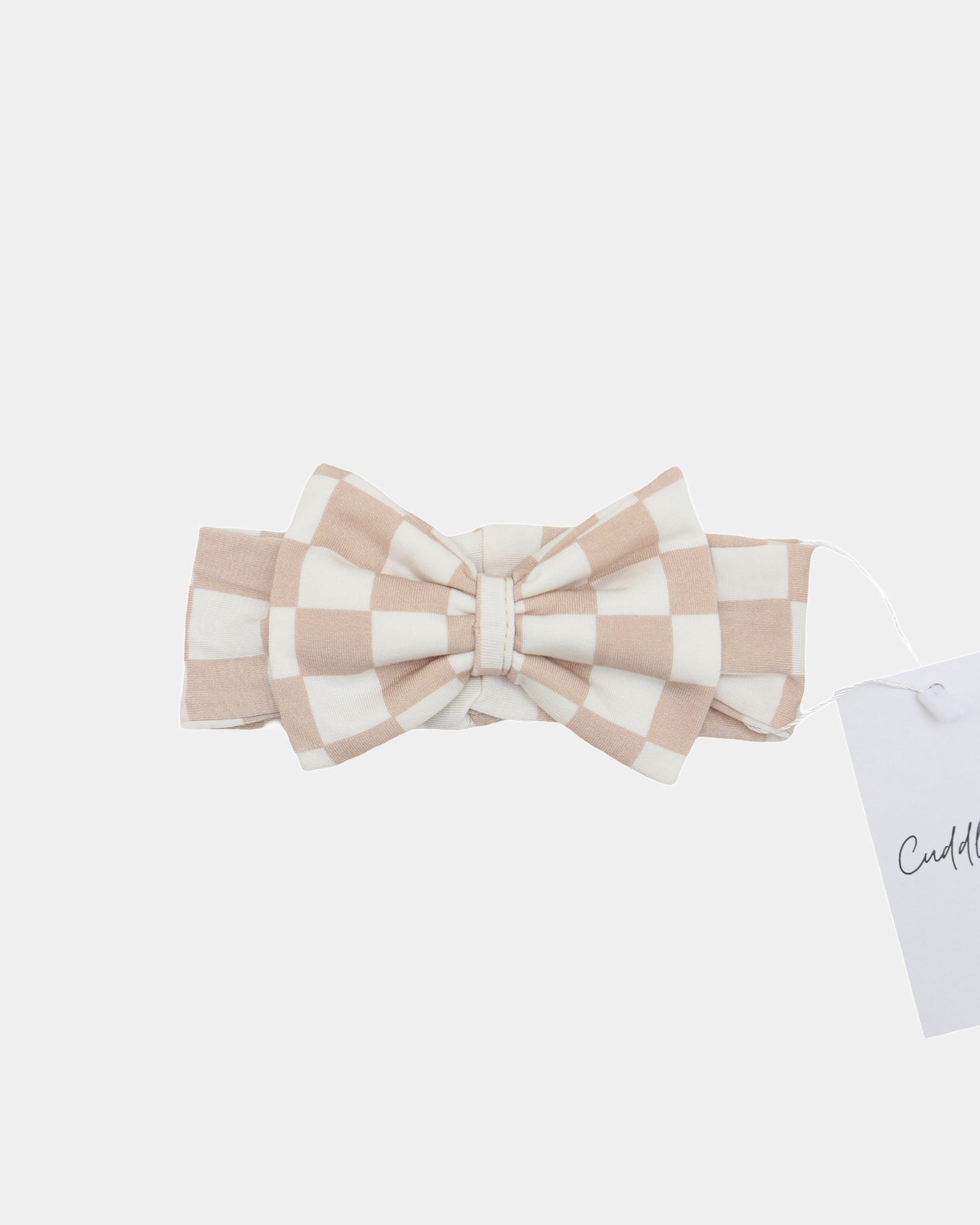 Cuddly Bow in Beige Checkers
