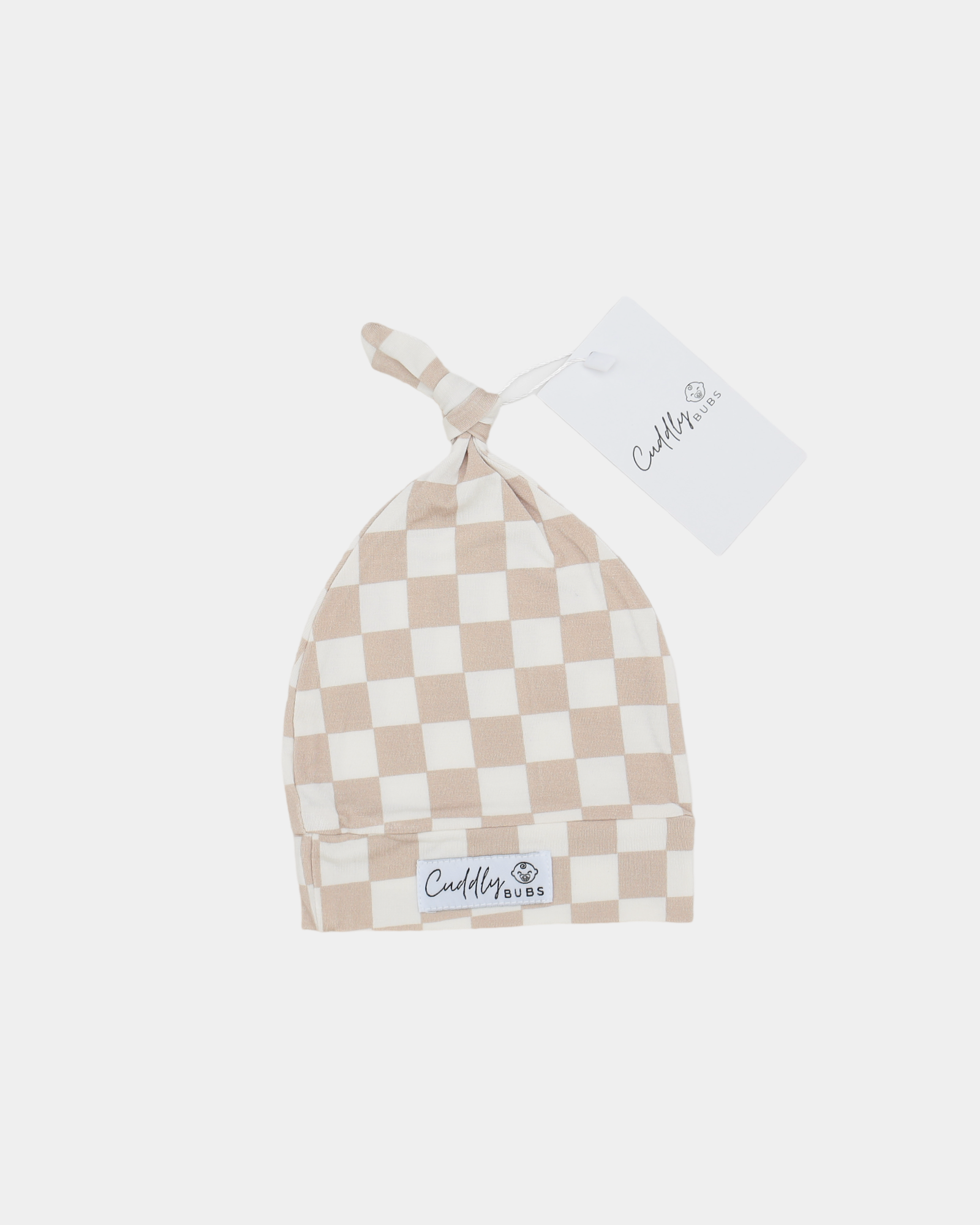 Cuddly Cap in Beige Checkers