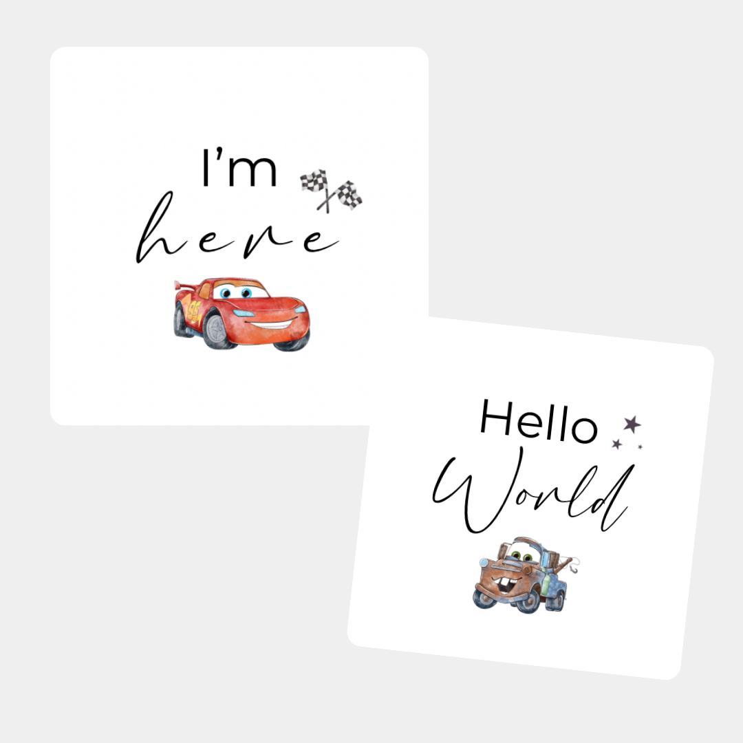 Birth Announcement Card in Cars