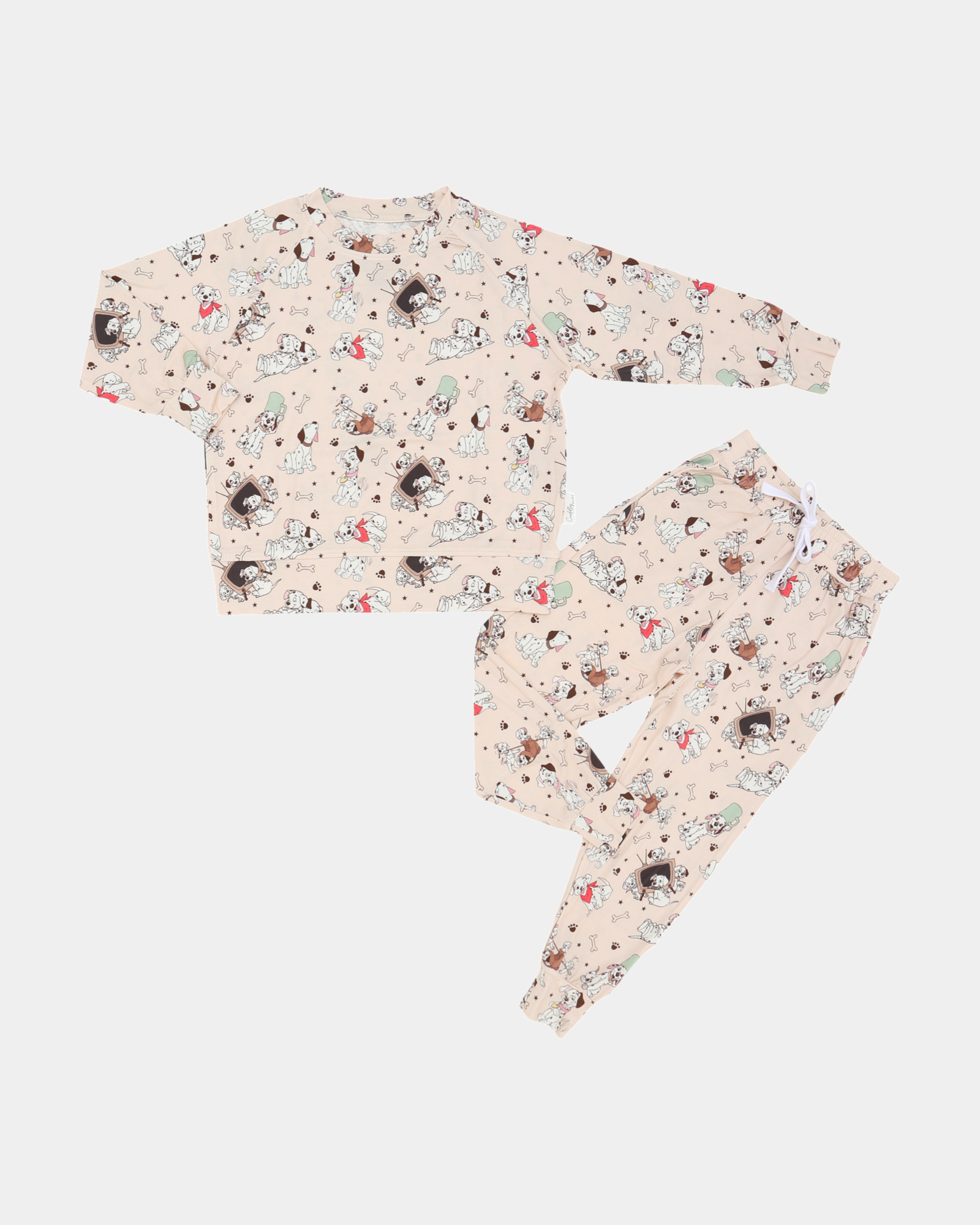 Kids Pj Set in Playful Pups - Long Sleeve