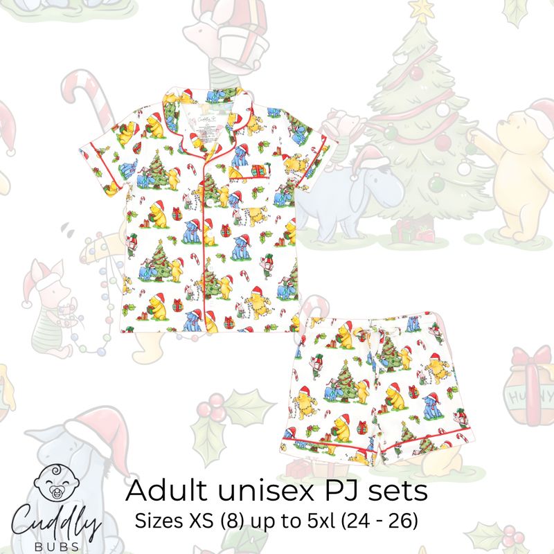 Adults Pj Set in Pooh & Friends CHRISTMAS Adults Pj Set in Pooh & Friends CHRISTMAS