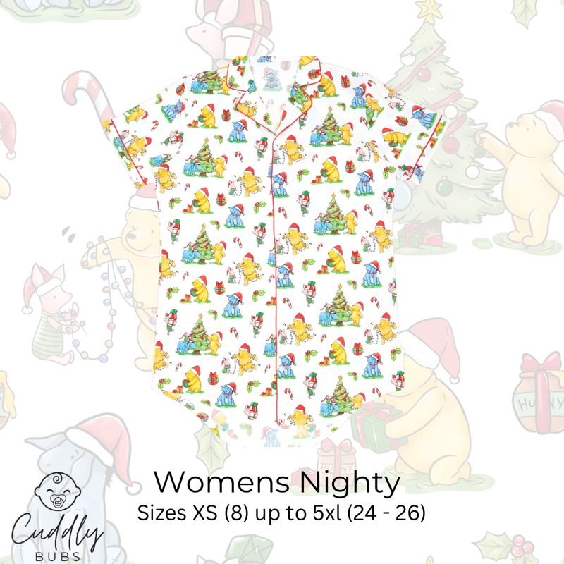 Adult Women’s Nighty in Pooh & Friends CHRISTMAS Adult Women’s Nighty in Pooh & Friends CHRISTMAS