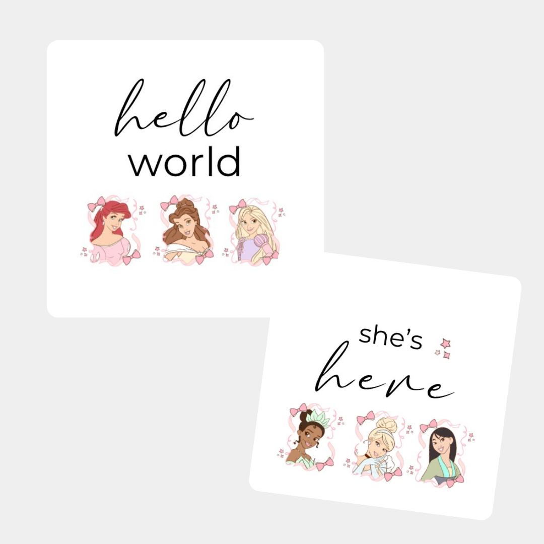 Birth Announcement Card in Pretty Princesses