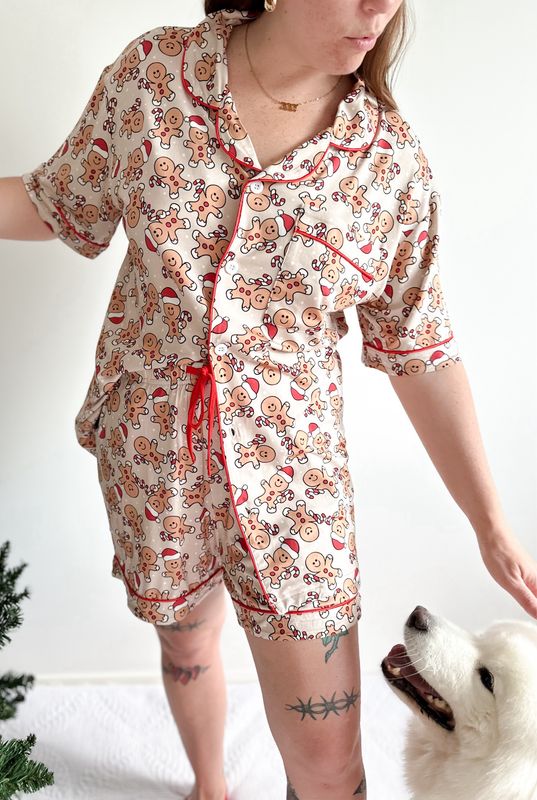 Adults PJ Set in Gingerbread Adults PJ Set in Gingerbread