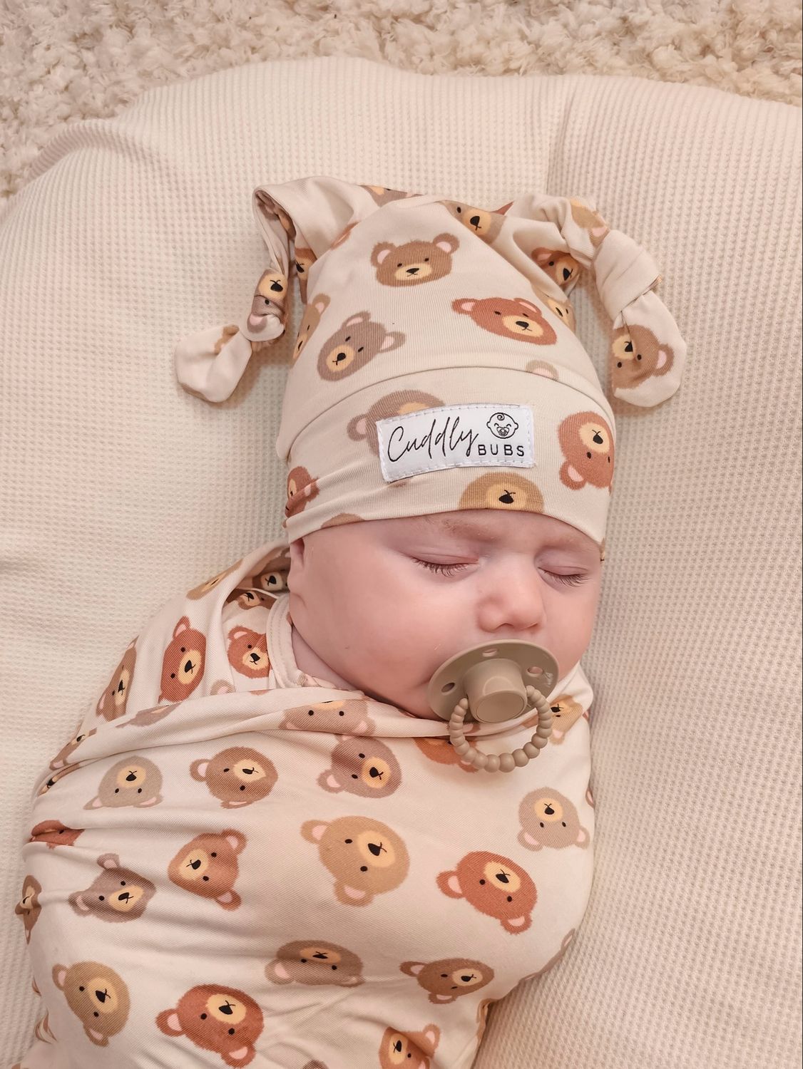 Cuddly Double Knot Cap in Bears Cuddly Double Knot Cap in Bears