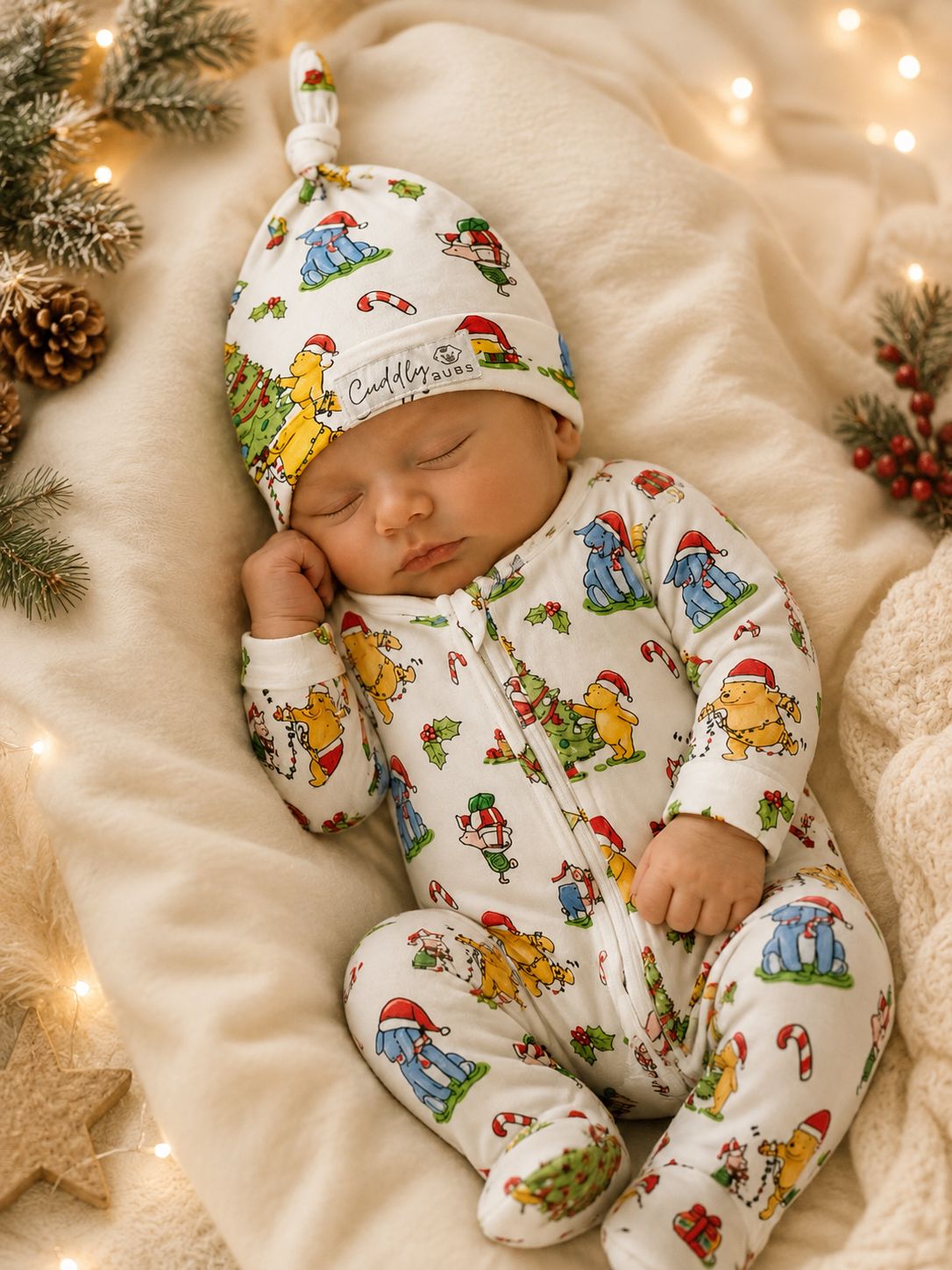 Cuddly Cap in Pooh & Friends CHRISTMAS Cuddly Cap in Pooh & Friends CHRISTMAS