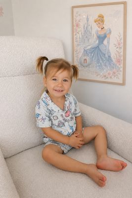 Kids Pj Set in Glass Slipper - Short Sleeve Kids Pj Set in Glass Slipper - Short Sleeve