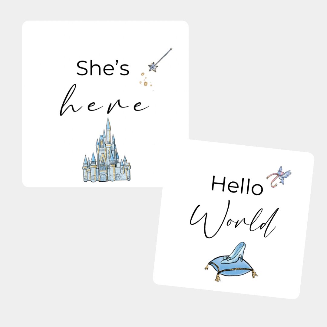 Birth Announcement Card in Glass Slipper