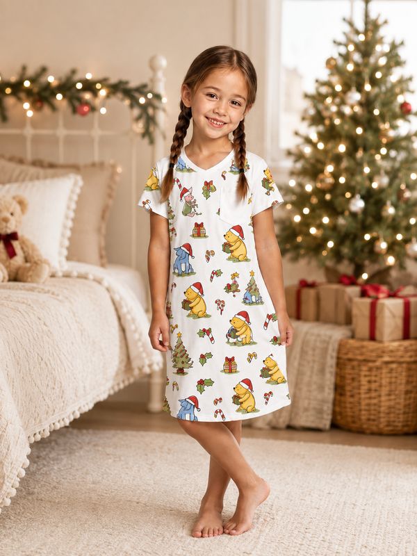 Girls Nightie in Pooh & Friends Christmas Girls Nightie in Pooh & Friends Christmas