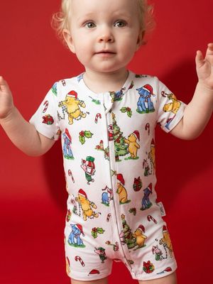 Cuddly Suit Shortie in Pooh & Friends Christmas * PRE ORDER *