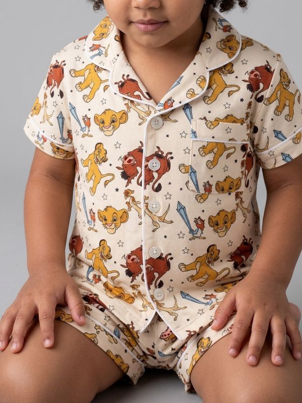 Kids Pj Set in King of the Jungle - Short Sleve