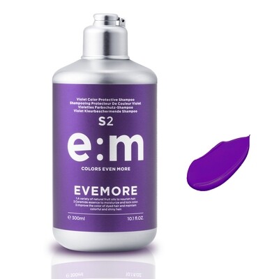 EVEMORE  Hair Color Depositing - Semi-Permanent - Haircoloring Shampoo - Hair Colour Toner - 300ml - Violett