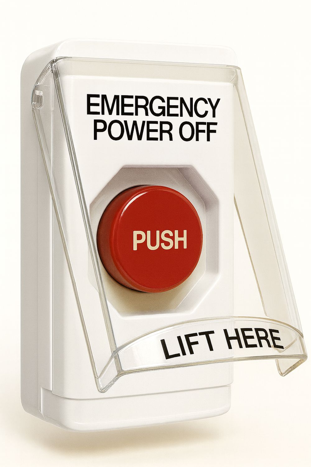 WHITE EPO Emergency Power Off Station with Protective Cover (Not for PET-CT)