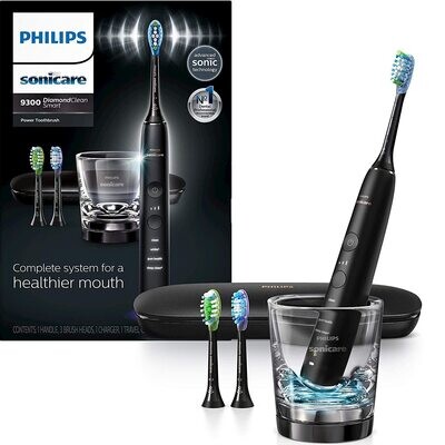 Philips Sonicare DiamondClean Smart 9300 Rechargeable Electric Power Toothbrush, Black, HX9903/11