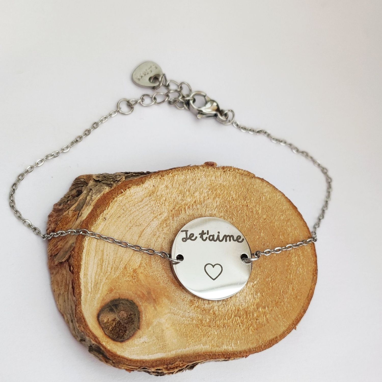 Bracelet argenté avec médaille à personnaliser