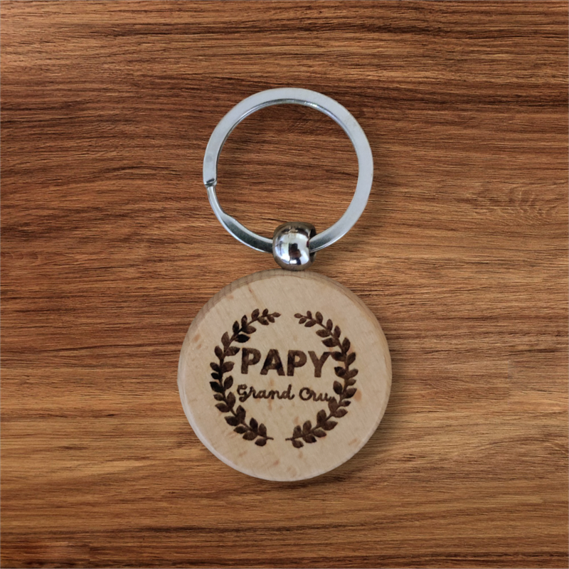 Porte-clés en bois de hêtre gravé