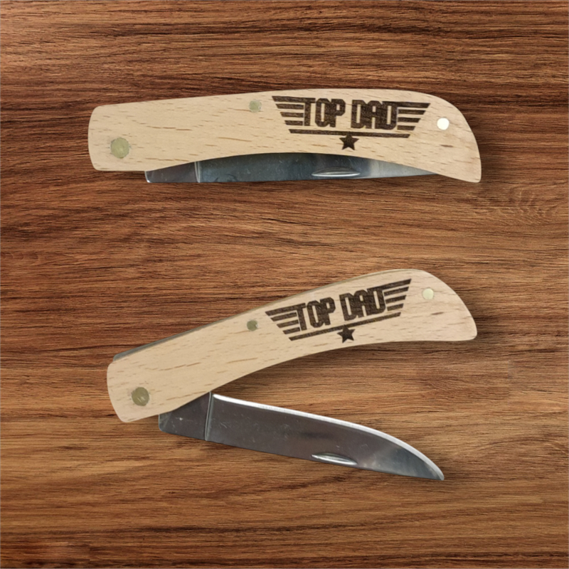 Couteau pliable en bois de hêtre