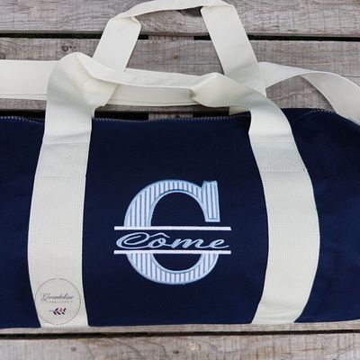 Polochon 20 L Bleu Marine anses blanches