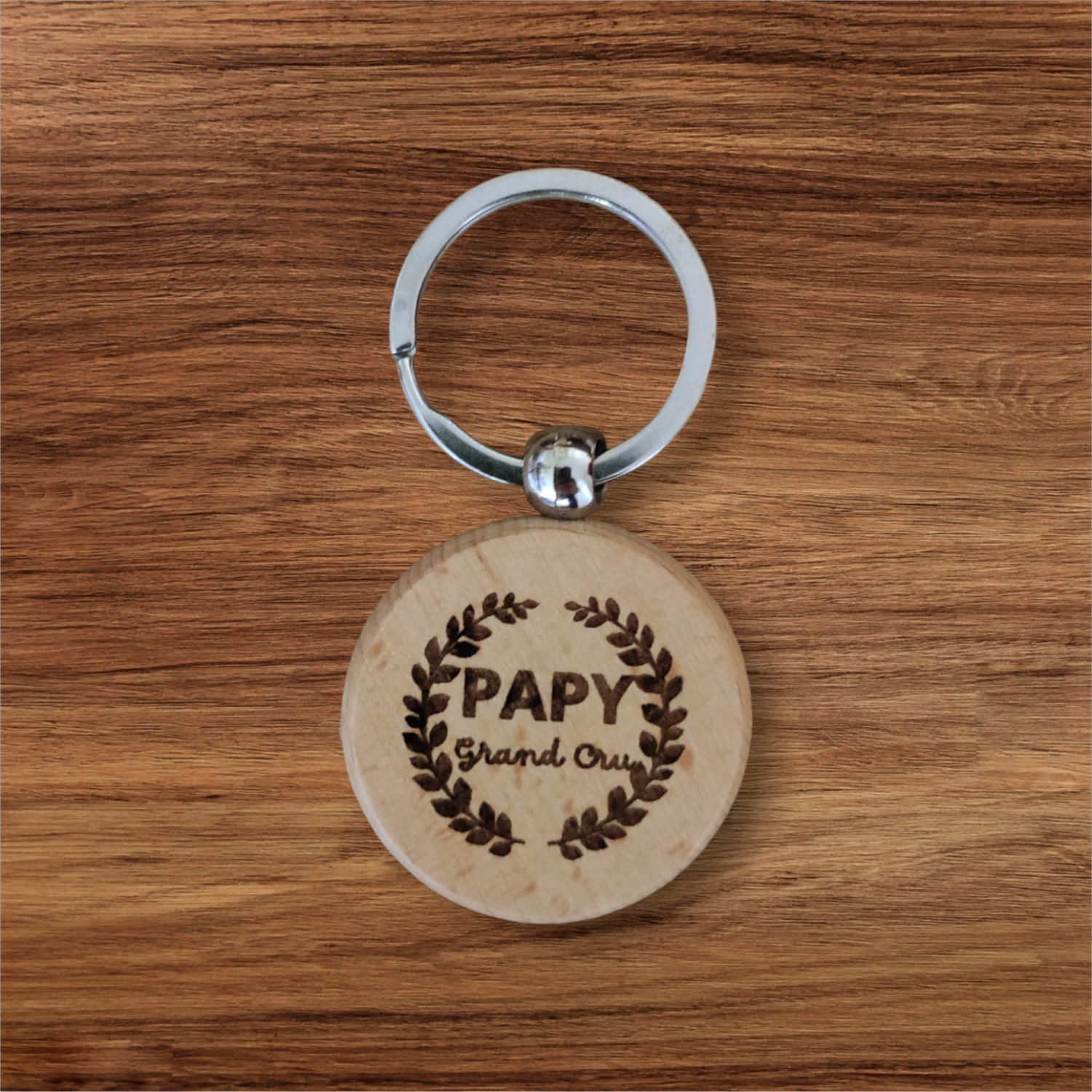 Porte-clés en bois de hêtre gravé Porte-clés en bois de hêtre gravé