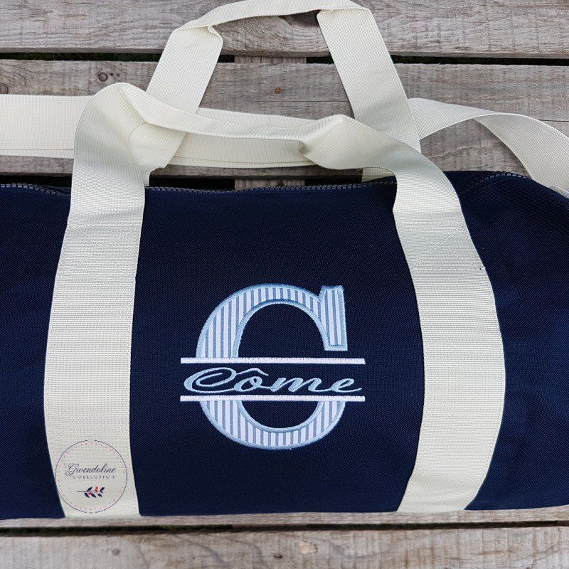 Polochon 20 L Bleu Marine anses blanches