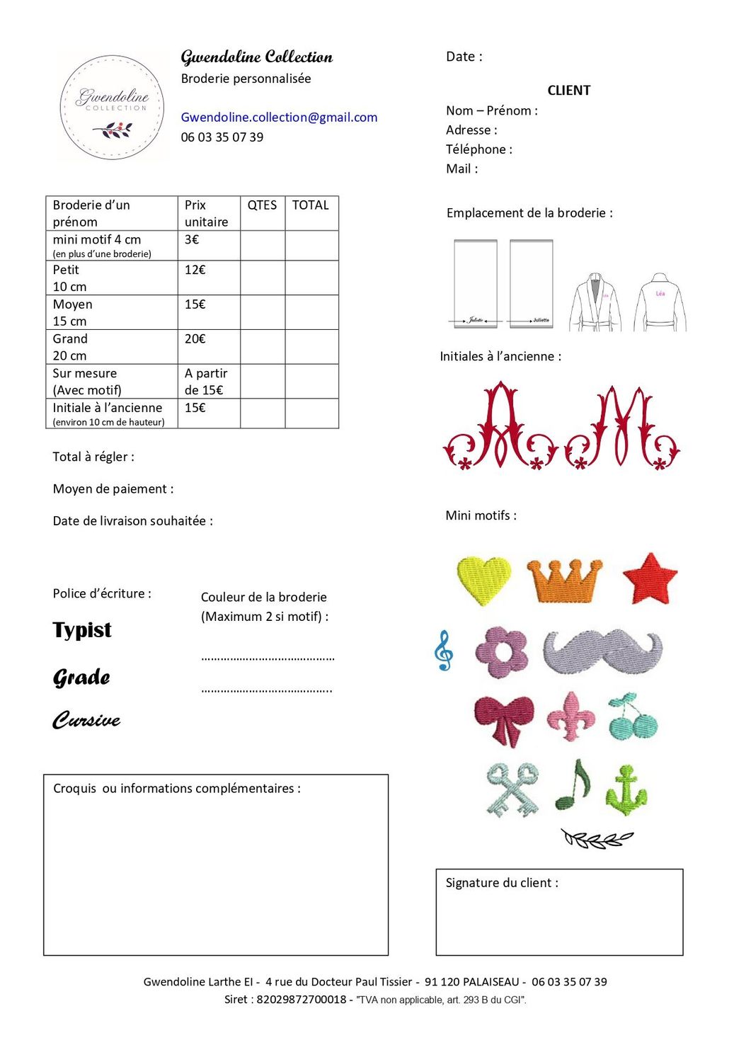 Broderie linge de maison