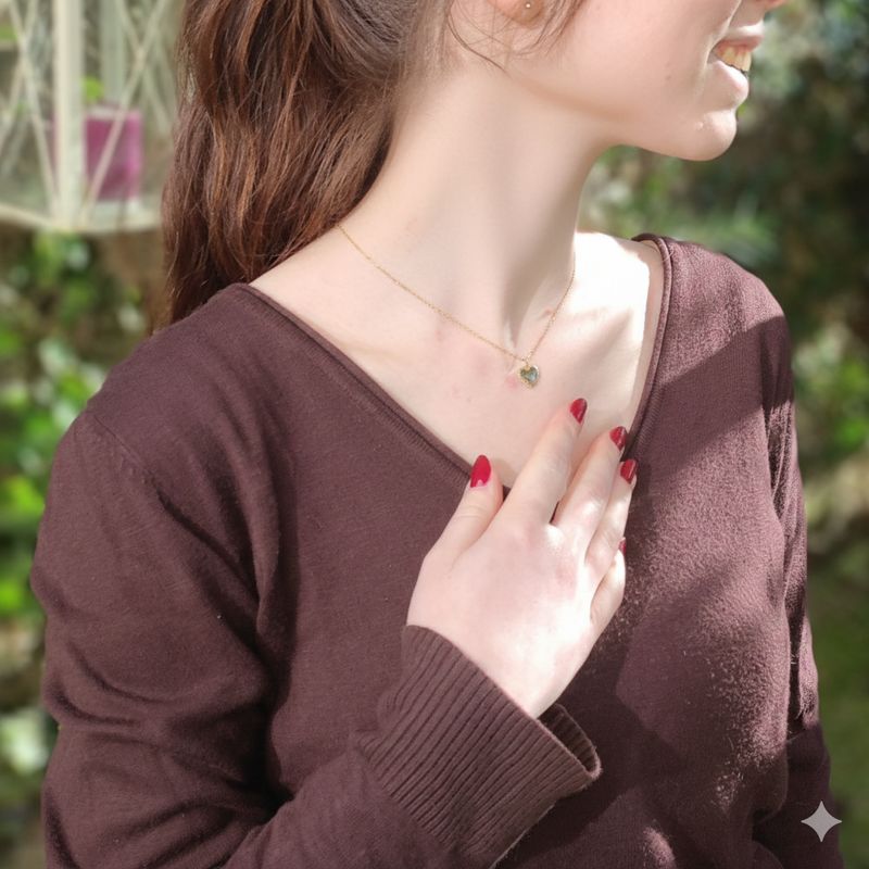 Collier doré coeur à personnaliser