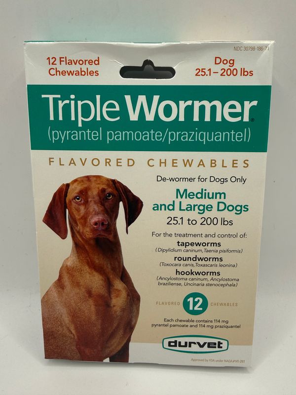 TRIPLE WORMER 12ct LARGE DOG