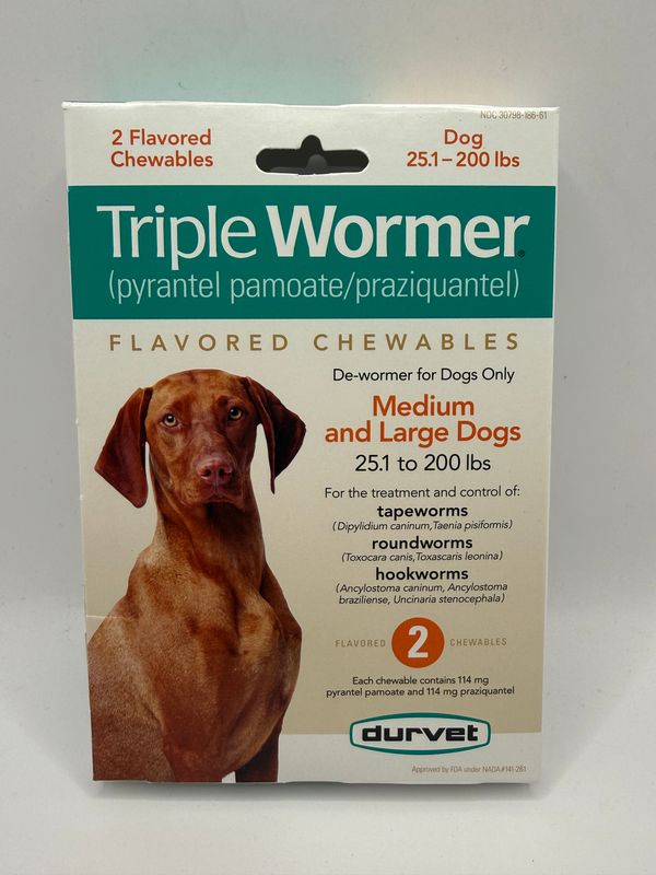 TRIPLE WORMER LARGE DOG 2ct