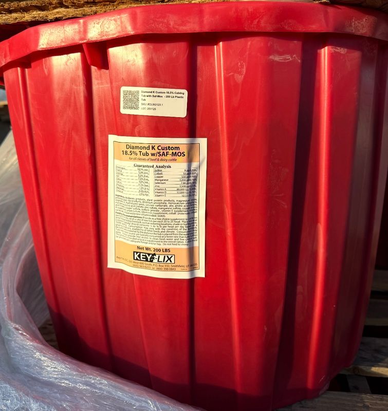 KEY LIX DK CALVING TUB 18.5% SAF-MOS 200lb