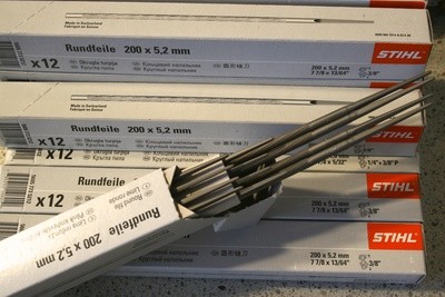 12 Stihl Round Files 200 x 5.2MM (13/64&quot;) Suitable for 3/8&quot; Chain