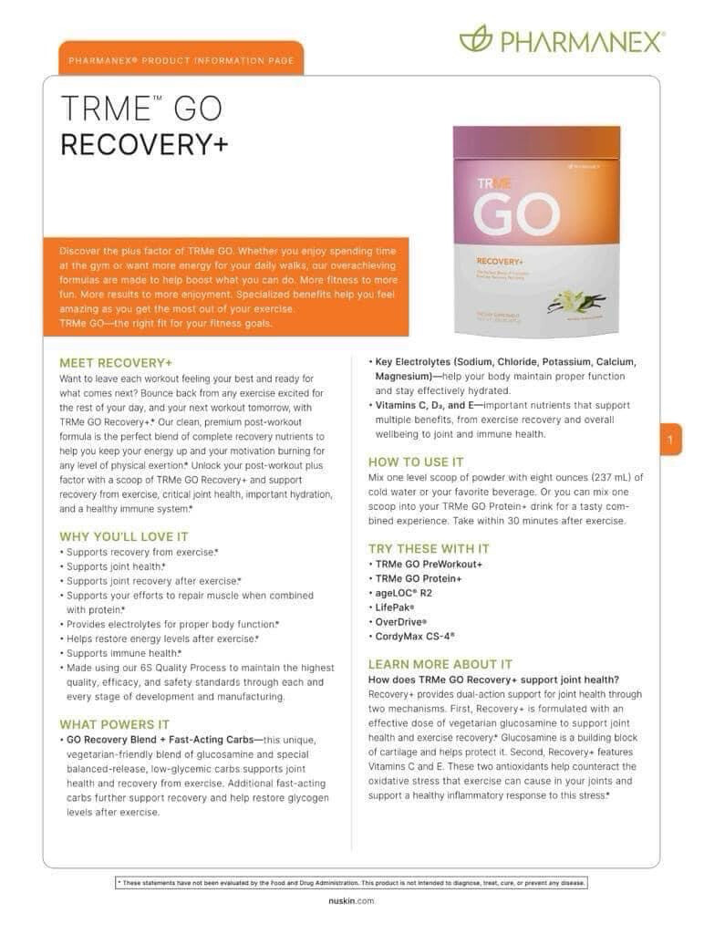 TRME GO Recovery Drink