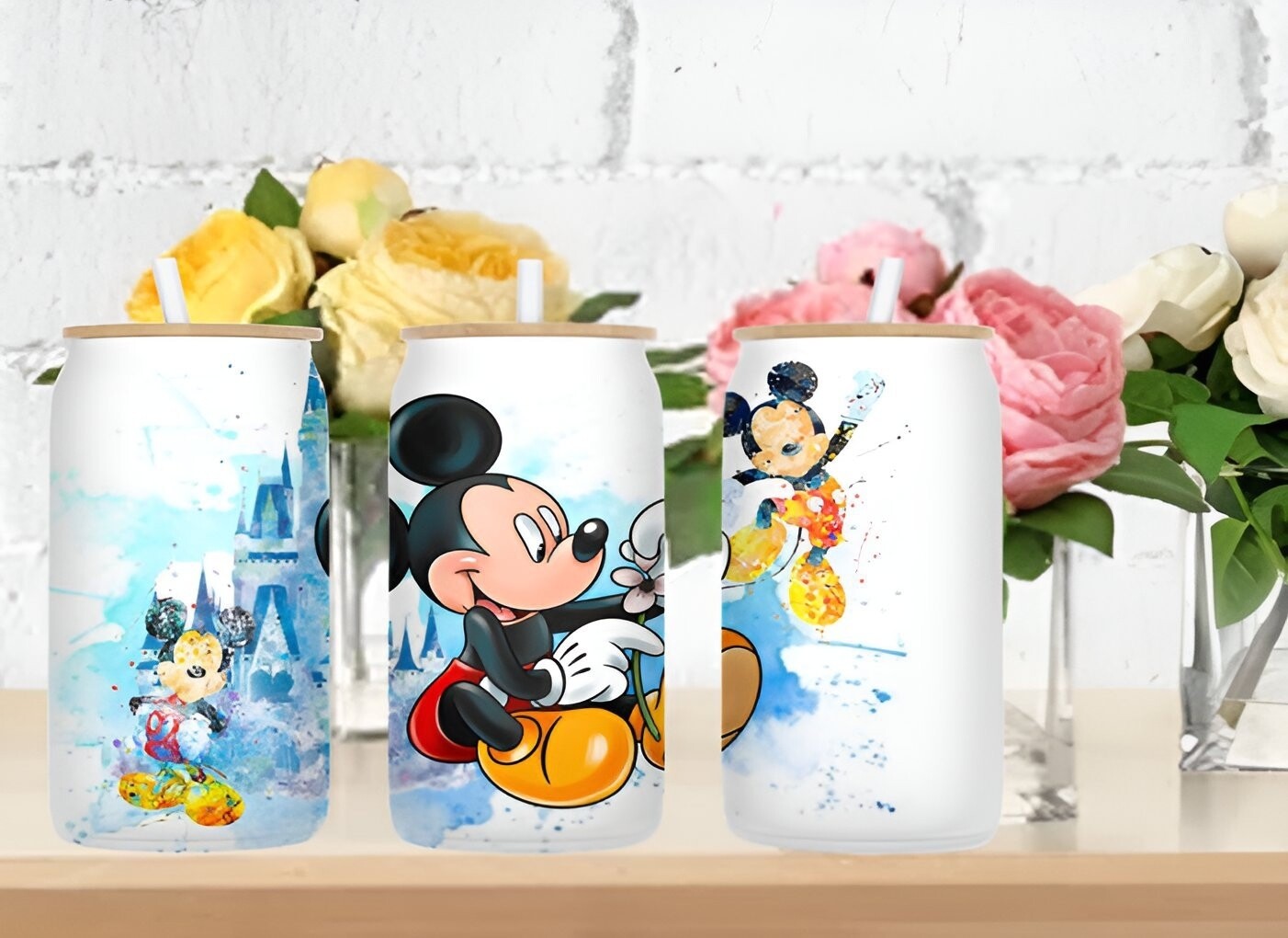 VERRE GIVRÉ 16oz/FROSTED GLASS MICKEY