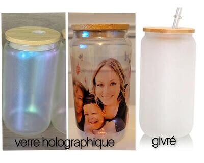 NOS VERRE HOLOGRAPHIQUE PERSONNALISÉ 16oz