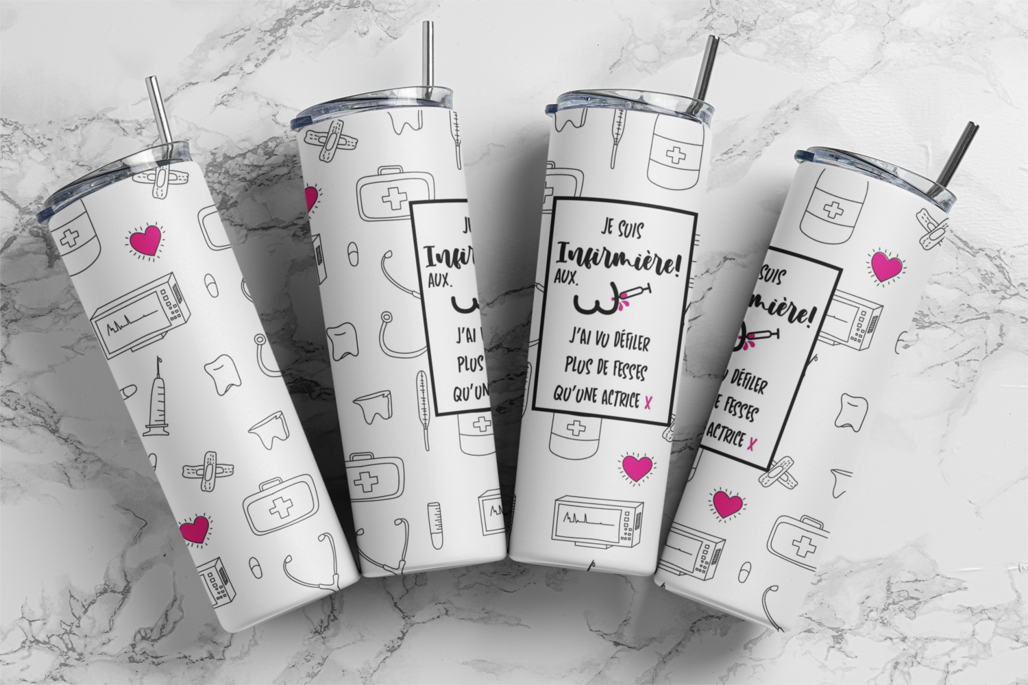 BOUTEILLE ISOTHERME 20oz AVEC 2 COUVERCLES