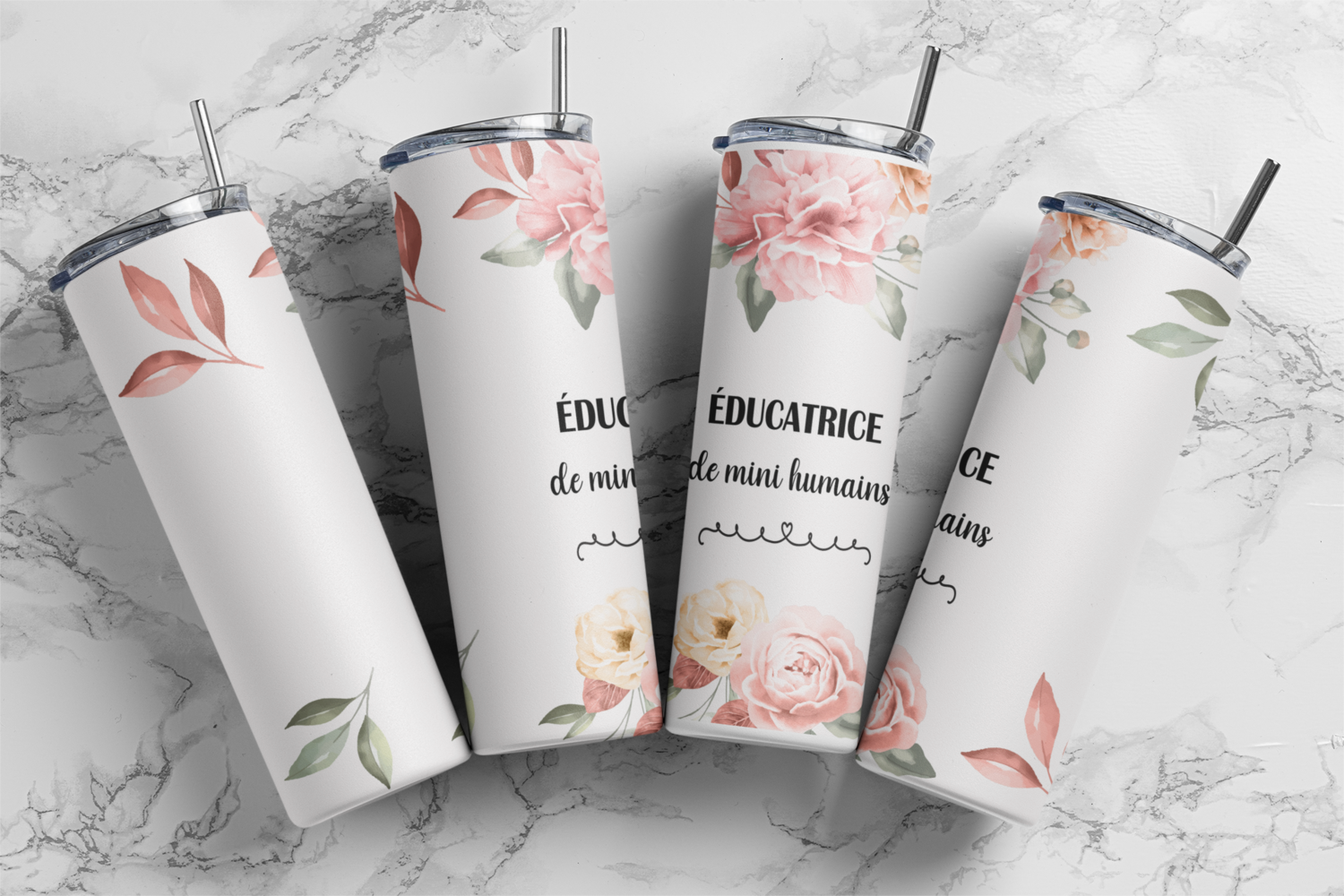 BOUTEILLE ISOTHERME 20oz AVEC 2 COUVERCLES