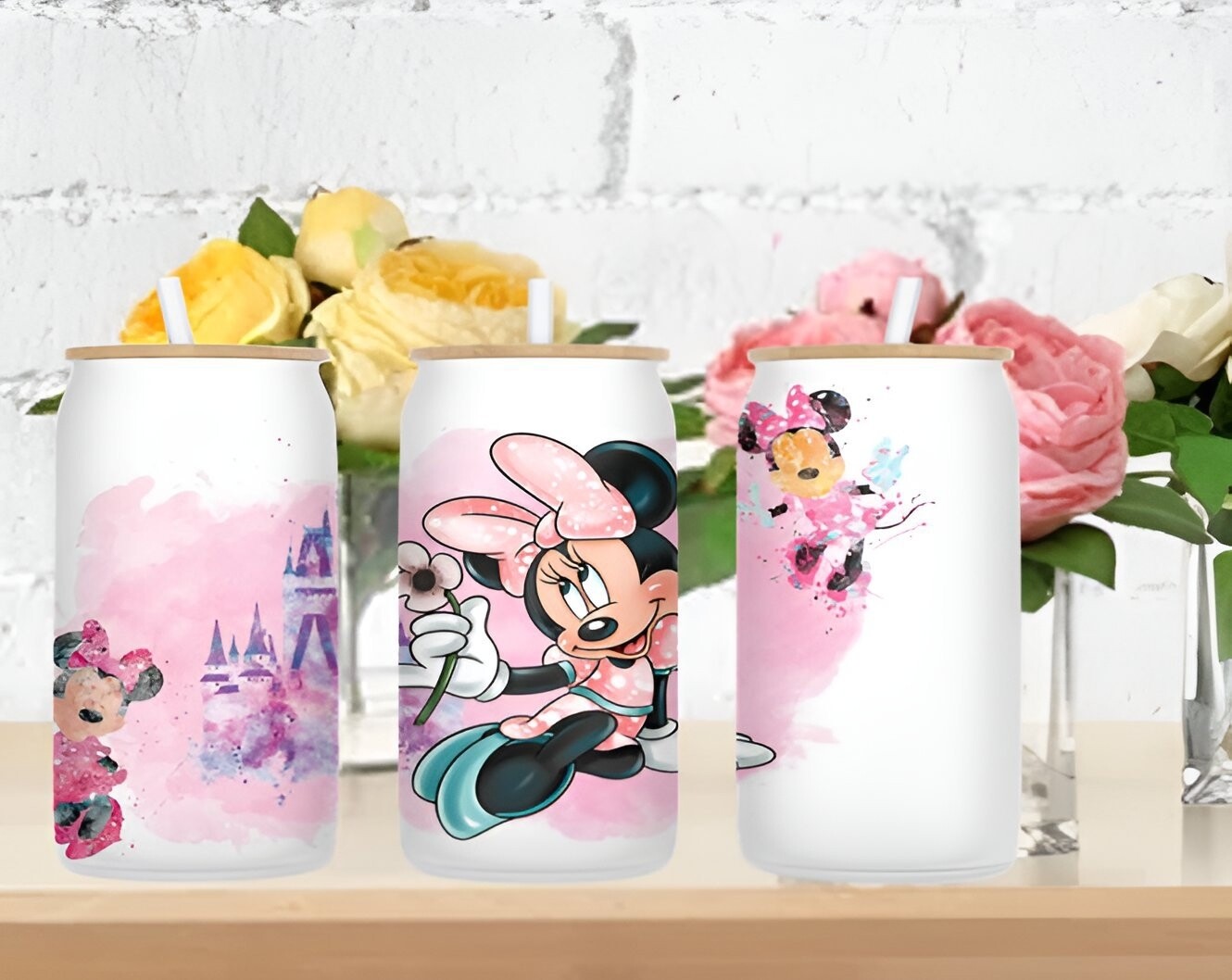 VERRE GIVRÉ 16oz/FROSTED GLASS MINNIE