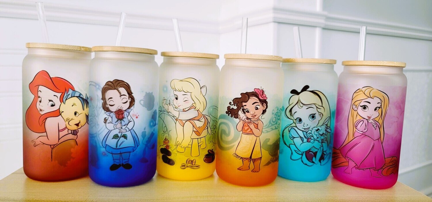 VERRE GIVRÉ/FROSTED GLASS  ALL 6 PRINCESSES