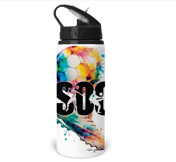 BOUTEILLES SPORT 20oz ISOTHERME ANTI-FUITE AVEC PAILLE INTÉGRÉ (soccer)
