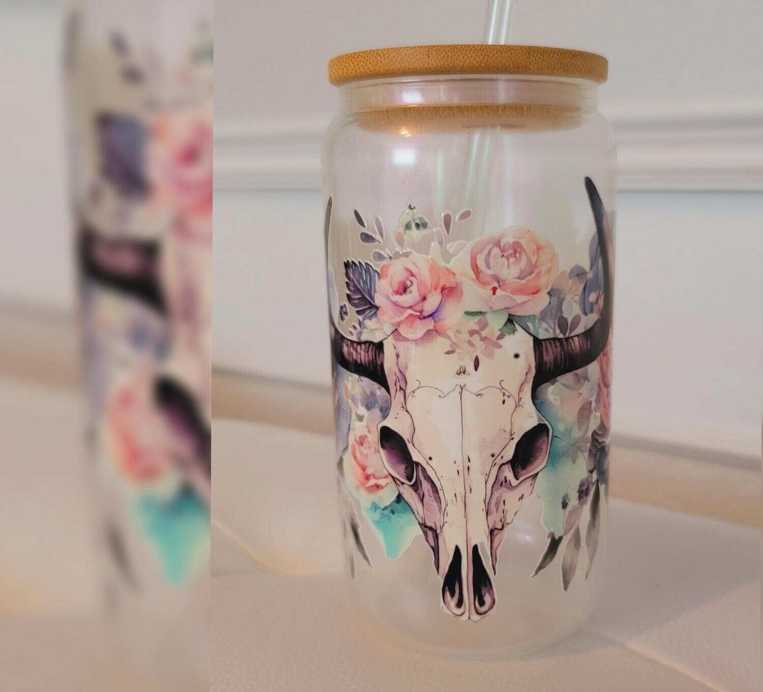 VERRE 16oz AVEC RECOUVREMENT EN DTF