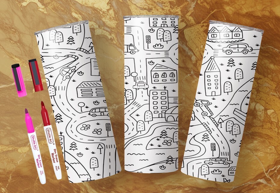 VERRE 20oz DESSINS AMUSANTS INCLUANT 2 CRAYONS EFFACABLES AU CHOIX
