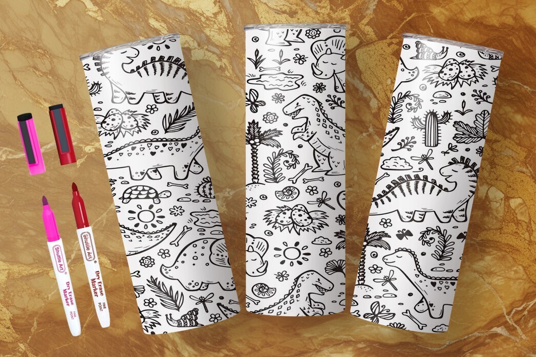 VERRE 20oz DESSINS AMUSANTS INCLUANT 2 CRAYONS EFFACABLES AU CHOIX