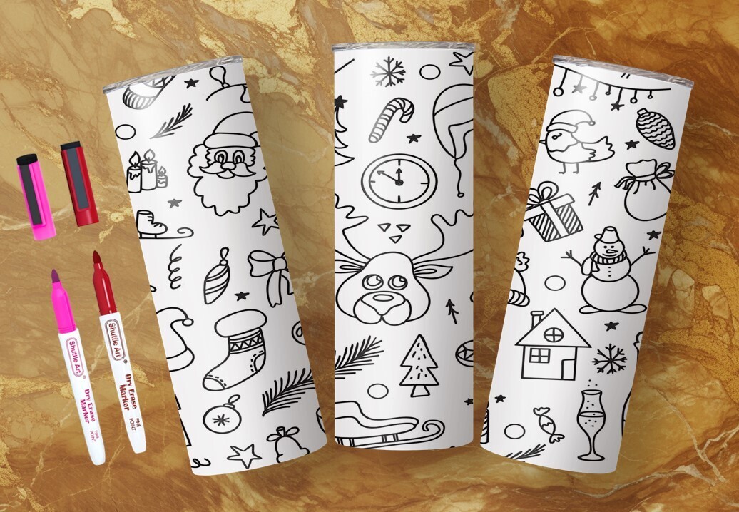 VERRE 20oz DESSINS AMUSANTS INCLUANT 2 CRAYONS EFFACABLES AU CHOIX
