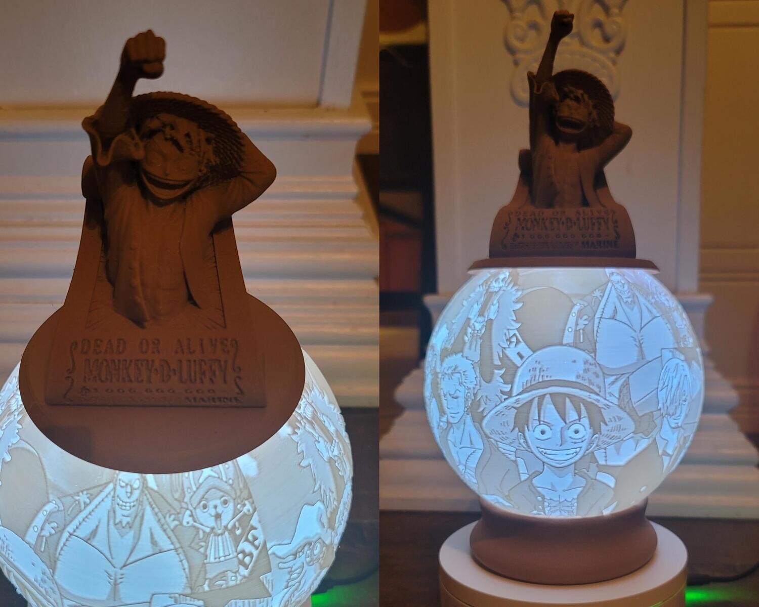 BOULE LUMINEUSE 15cm de diamètre ONE PIECE (LUFFY)